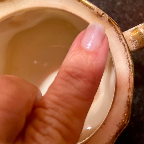 Crooksville China vintage covered sugar from the 1930’s - cream & gold with lid - Picture 9 of 10